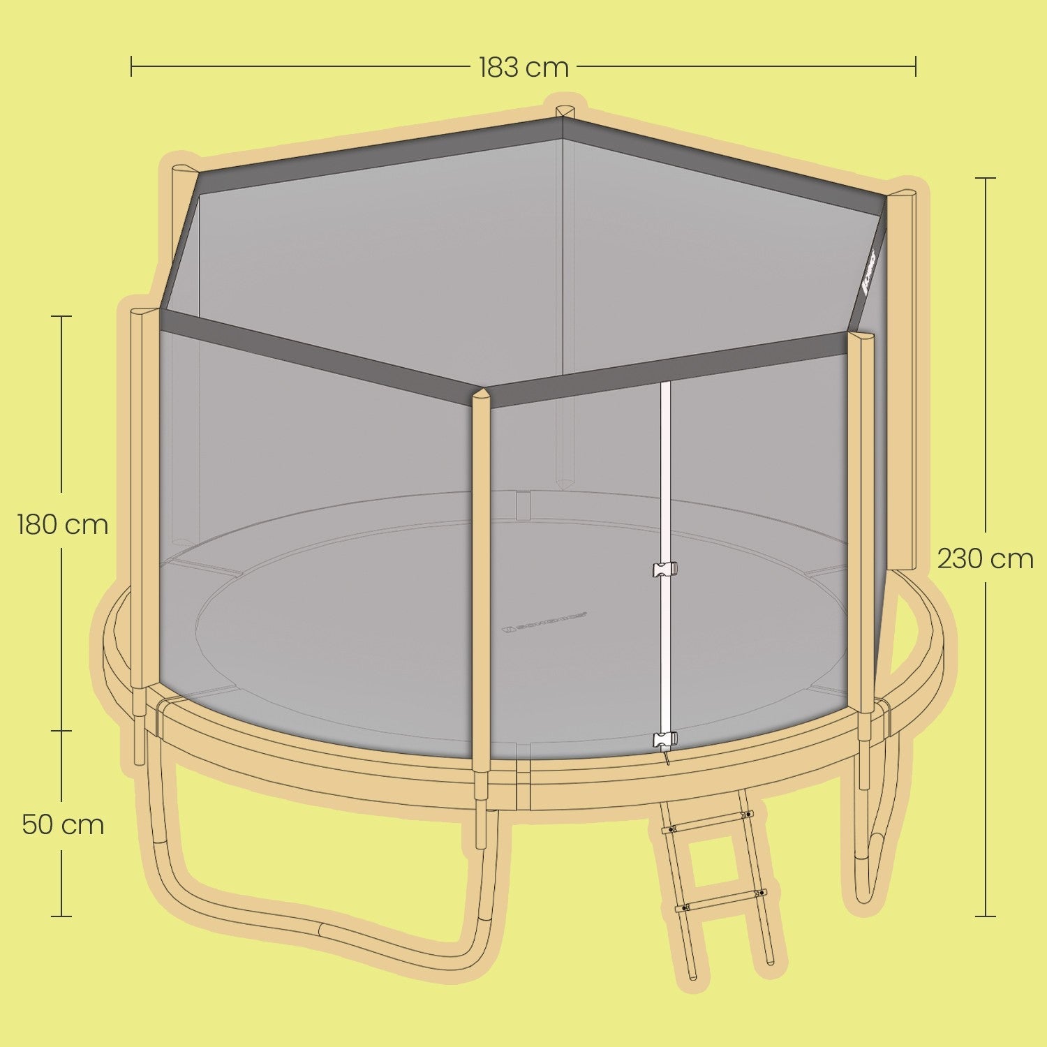 Kids Trampoline – Steel – Blue – 6 ft with Enclosure Net and Safety Pad