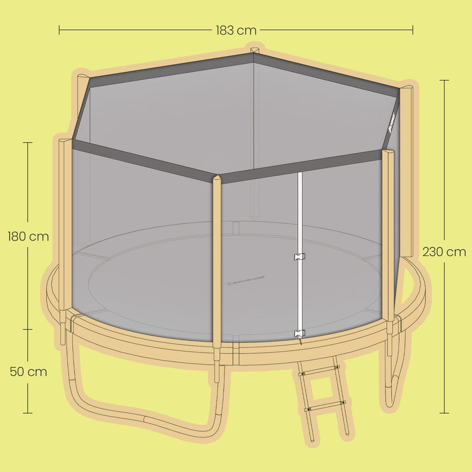 Kids Trampoline – Steel – Blue – 6 ft with Enclosure Net and Safety Pad