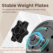Dumbbells Set – Plastic-Coated – Ink Black – Adjustable 2 x 10 kg with Extra Barbell Bar