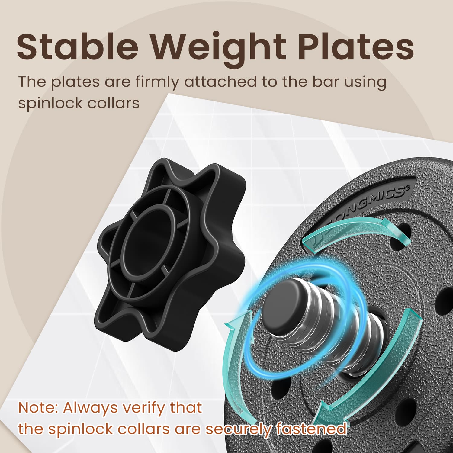 Dumbbell Set – Plastic-Coated – Ink Black – Adjustable with Extra Barbell Bar