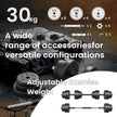 Dumbbell Set – Plastic-Coated – Ink Black – Adjustable with Extra Barbell Bar
