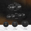Dumbbell Set – Plastic-Coated – Ink Black – Adjustable with Extra Barbell Bar