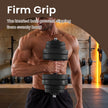 Dumbbell Set – Plastic-Coated – Ink Black – Adjustable with Extra Barbell Bar