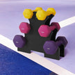 Hex Neoprene Dumbbells Set with Stand – Neoprene – Multicolor – Matte Finish