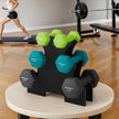 Dumbbell Set – Neoprene – Lime, Teal, Light Grey – Non-Slip Hex Design, Includes Stand, 2 x 1 kg, 2 x 2 kg, 2 x 3 kg