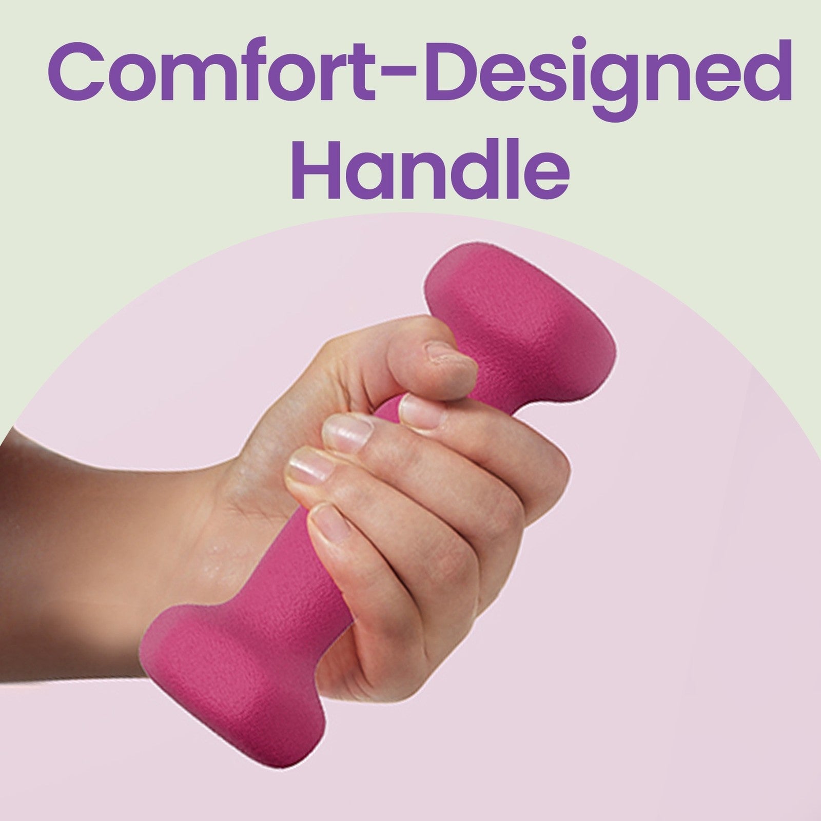 Neoprene Dumbbells Set – Neoprene – Pink – Lightweight 0.5 kg, Set of 2