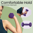 Set of 2 Dumbbells – Neoprene – Purple – Hexagonal Design for Home Workout