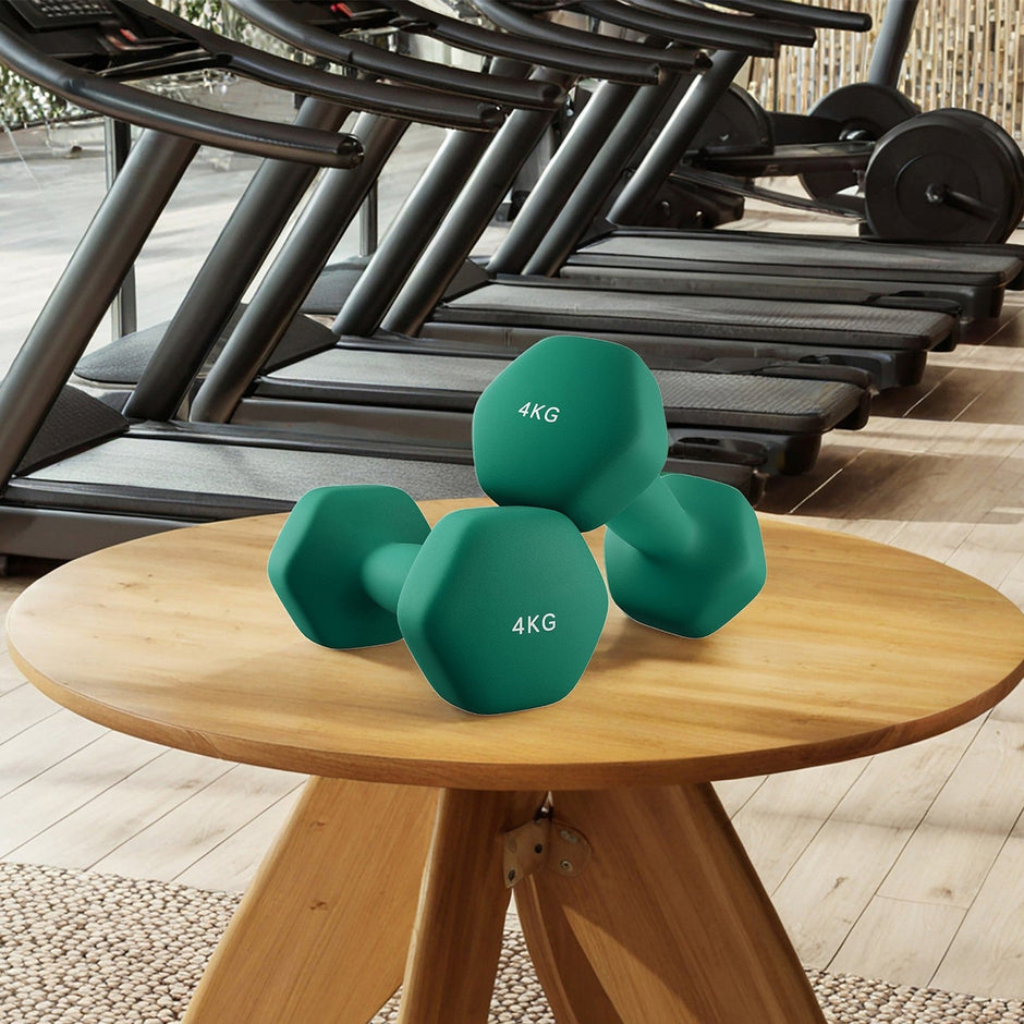 Set of 2 Neoprene Dumbbells – Neoprene – Green – Waterproof and Non-Slip