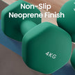 Set of 2 Neoprene Dumbbells – Neoprene – Green – Waterproof and Non-Slip