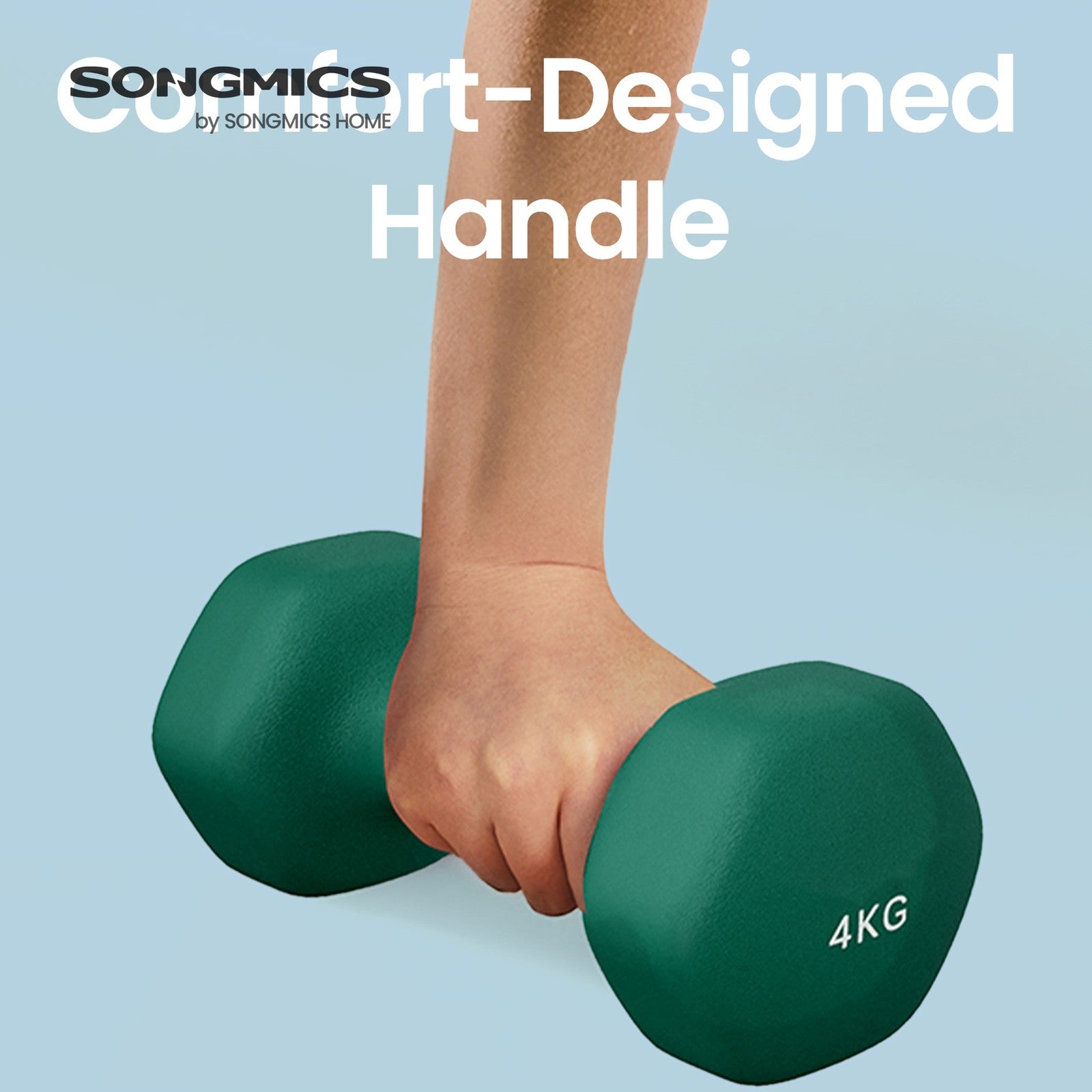 Set of 2 Neoprene Dumbbells – Neoprene – Green – Waterproof and Non-Slip