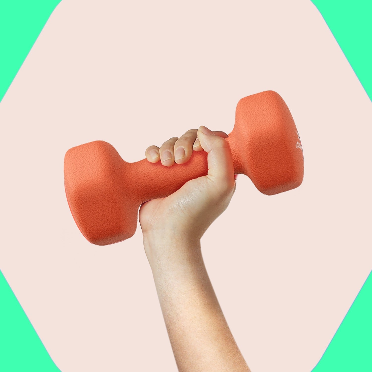 Set of 2 Hexagonal Neoprene Dumbbells – Green – 2 x 2 kg – Ideal for Home Workout and Fitness