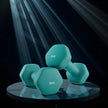 Set of 2 Hexagonal Neoprene Dumbbells – Green – 2 x 2 kg – Ideal for Home Workout and Fitness