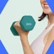 Set of 2 Hexagonal Neoprene Dumbbells – Green – 2 x 2 kg – Ideal for Home Workout and Fitness