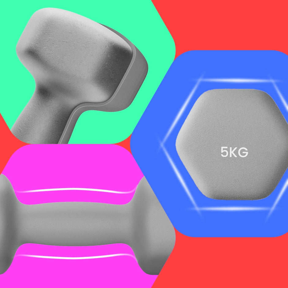 Set of 2 Hexagonal Dumbbells – Neoprene – Green – 2 x 2 kg for Home Workout