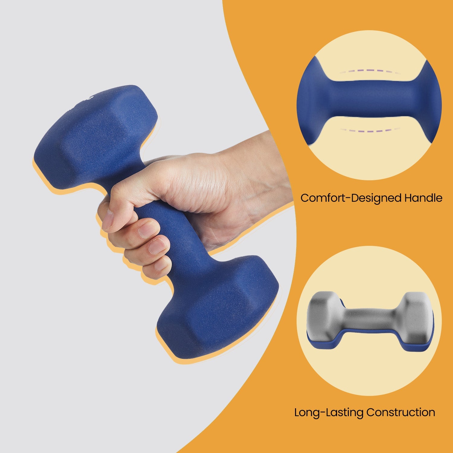 Set of 2 Hexagonal Dumbbells – Neoprene – Green – 2 x 2 kg for Home Workout