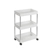 Storage Trolley – Metal – White – Rolling with 3 Baskets