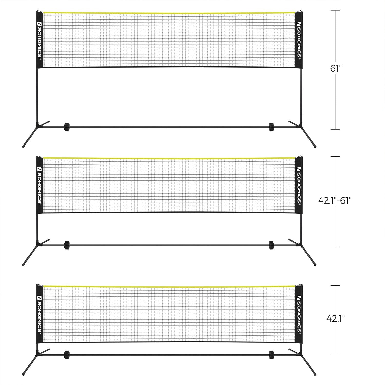 Portable Badminton Net – Adjustable Height – 4m – Foldable with Stand
