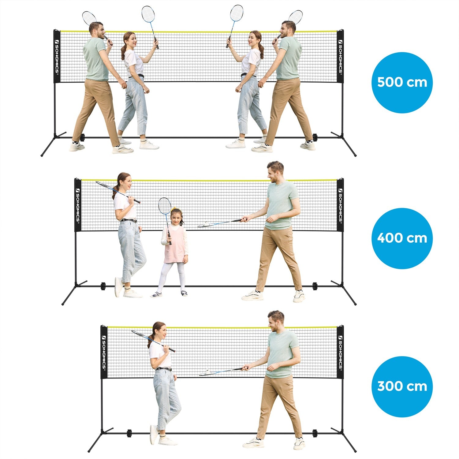 Portable Badminton Net – Adjustable Height – 4m – Foldable with Stand