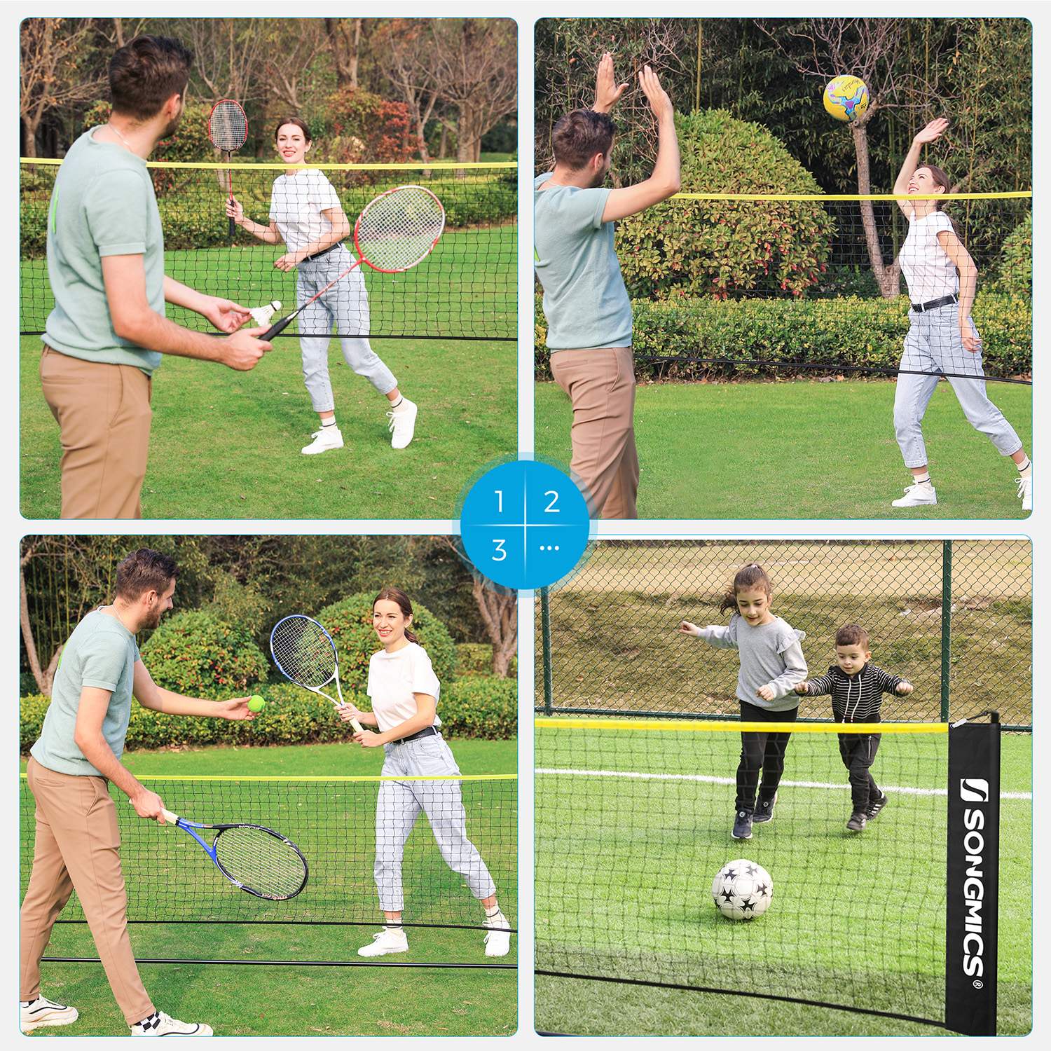 Portable Badminton Net – Adjustable Height – 4m – Foldable with Stand