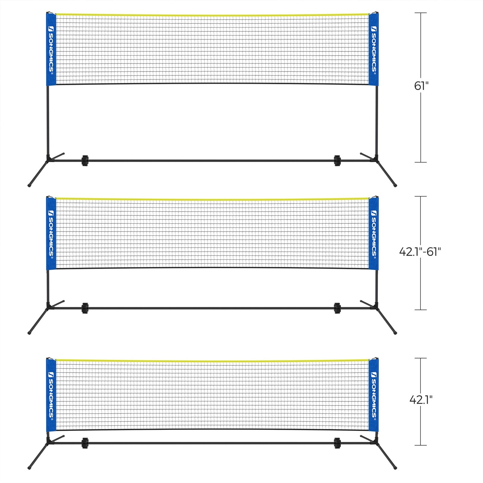 Portable Badminton Net – Adjustable Height – 4m – Foldable with Stand