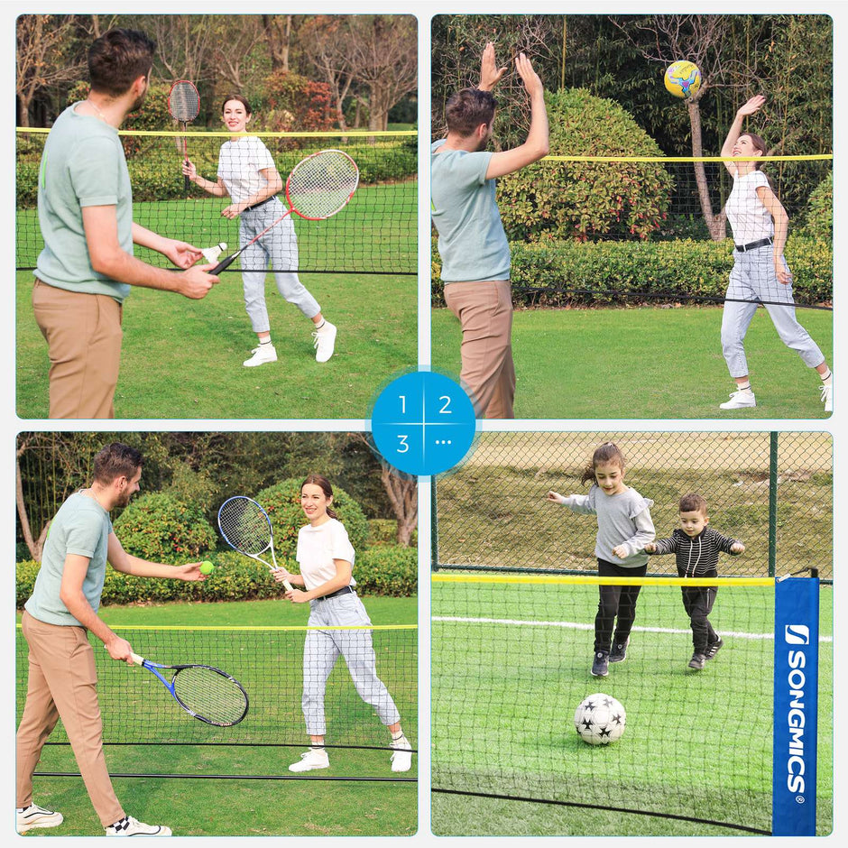 Portable Badminton Net – Adjustable Height – 4m – Foldable with Stand