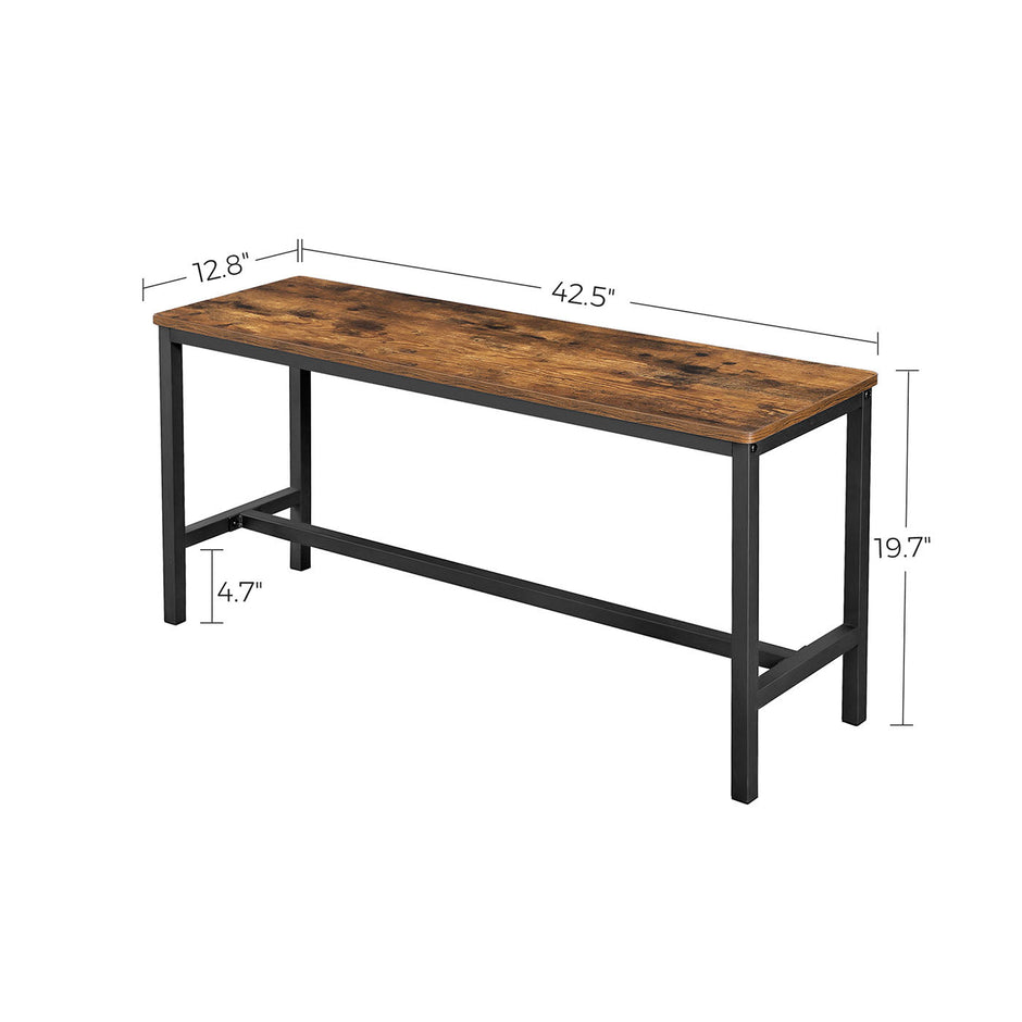 Indoor Benches – Metal – Rustic Brown – Set of 2, Industrial Style
