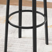 Set of 2 Bar Stools – PU Upholstered – Rustic Brown and Black – Industrial Style with Footrest