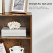 3-Tier Bookcase – Wood – Rustic Brown – Adjustable Shelves with Open Compartments