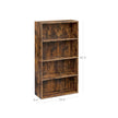 4-Tier Bookshelf – Engineered Wood – Rustic Brown – Adjustable Shelves and Open Compartments