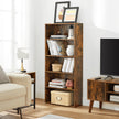 5-Tier Bookcase – Wood – Rustic Brown – Adjustable Storage Shelves