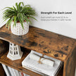 5-Tier Bookcase – Wood – Rustic Brown – Adjustable Storage Shelves