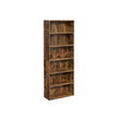 6-Tier Bookcase – Engineered Wood – Rustic Brown – Adjustable Storage Shelves