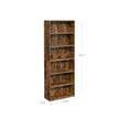6-Tier Bookcase – Engineered Wood – Rustic Brown – Adjustable Storage Shelves