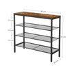 Shoe Rack – Steel – Rustic Brown and Black – 4-Tier with Mesh Shelves, Holds 9 Pairs