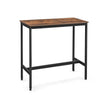 Narrow Rectangular Bar Table – Metal – Rustic Brown and Black – Industrial Design, Easy Assembly