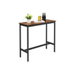 Narrow Rectangular Bar Table – Metal – Rustic Brown and Black – Industrial Design, Easy Assembly