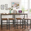 Narrow Rectangular Bar Table – Metal – Rustic Brown and Black – Industrial Design, Easy Assembly