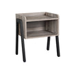 Stackable End Table – Steel – Greige and Black – Open Storage Compartment, Retro Rustic Chic Design