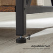 Side Table – Wood and Steel – Rustic Brown and Black – X-Shape Frame with 2 Storage Shelves