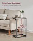 C-Shaped Side Tables Set of 2 – Metal Frame – Heather Greige and Ink Black – Industrial Design