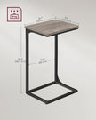 C-Shaped Side Tables Set of 2 – Metal Frame – Heather Greige and Ink Black – Industrial Design