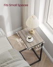 C-Shaped Side Tables Set of 2 – Metal Frame – Heather Greige and Ink Black – Industrial Design