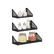 Metal Wall-Mounted Floating Shelves – Black – Set of 3 for Trinkets and Decorations