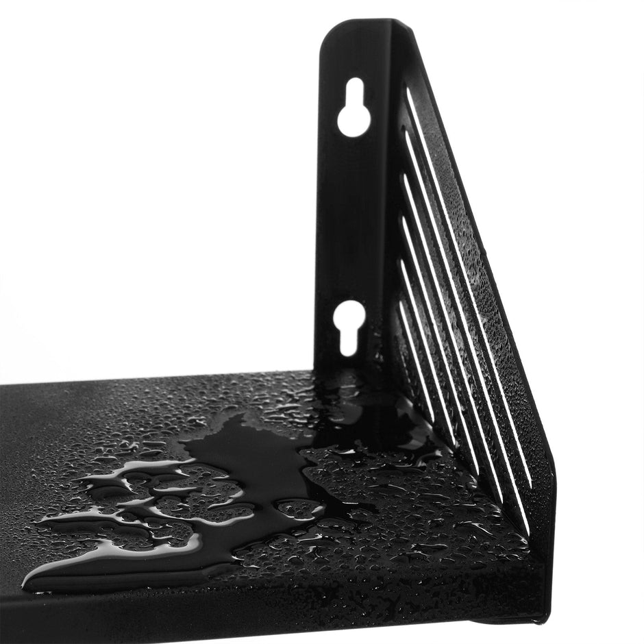 Metal Wall-Mounted Floating Shelves – Black – Set of 3 for Trinkets and Decorations