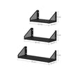 Metal Wall-Mounted Floating Shelves – Black – Set of 3 for Trinkets and Decorations