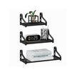 Set of 3 Wall-Mounted Metal Display Shelves – Metal – Black – Industrial Design for Trinkets, Photos, Plants, and Decorations