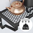 Set of 3 Wall-Mounted Metal Display Shelves – Metal – Black – Industrial Design for Trinkets, Photos, Plants, and Decorations