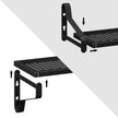 Set of 3 Wall-Mounted Metal Display Shelves – Metal – Black – Industrial Design for Trinkets, Photos, Plants, and Decorations