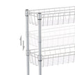 4-Tier Slim Storage Cart – Metal – Silver – Rolling Design for Small Spaces