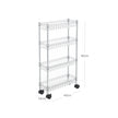 4-Tier Slim Storage Cart – Metal – Silver – Rolling Design for Small Spaces